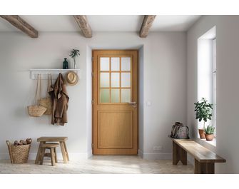 Porte d'entrée Anne-Perrine bois exotique sur-mesure