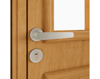 Porte d'entrée Anne-Perrine 6 carreaux bois exotique