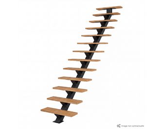Escalier STUDIO bois-métal sans rampe