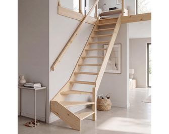 Escalier Kino/Ludo bois quart tournant bas sans rampe