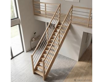 Escalier Aria droit rampe Régate tubes acier