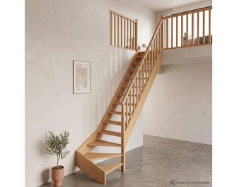 Escalier Aria quart tournant bas rampe Idéal