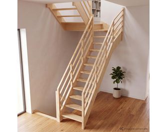 Escalier Aria quart tournant haut rampe Eden