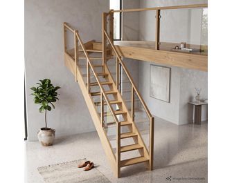 Escalier Aria quart tournant haut rampe Emerence