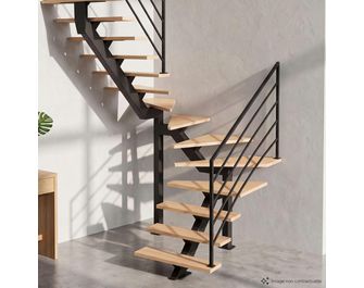 Escalier Elliot double quart tournant intermédiaire rampe Fera