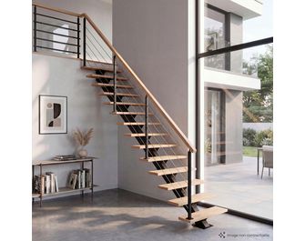 Escalier Elliot droit rampe Epure tubes