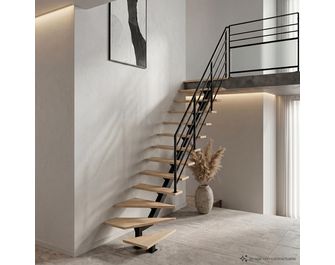 Escalier Elliot quart tournant bas sans rampe