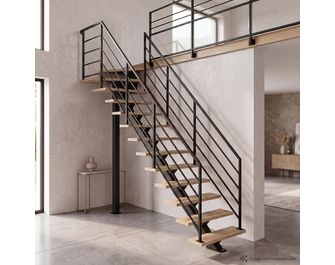 Escalier Elliot quart tournant haut rampe Fera