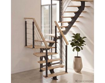 Escalier Elliot quart tournant intermédiaire rampe Epure tubes
