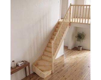 Escalier Faubourg quart tournant bas sans rampe