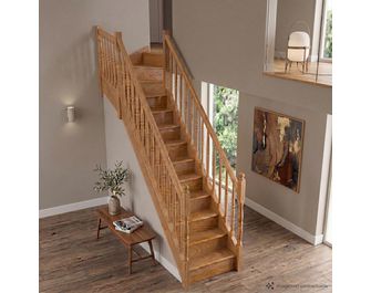Escalier Faubourg quart tournant haut rampe Antique