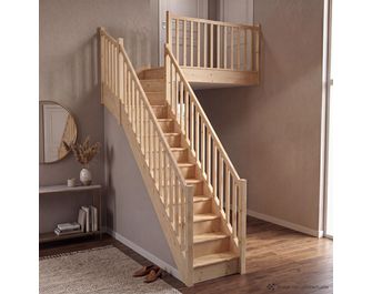 Escalier Faubourg quart tournant haut rampe Moulure