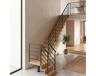 Escalier Jazz quart tournant palier sans rampe
