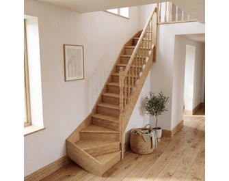 Escalier Faubourg Double quart tournant haut & bas rampe Antique