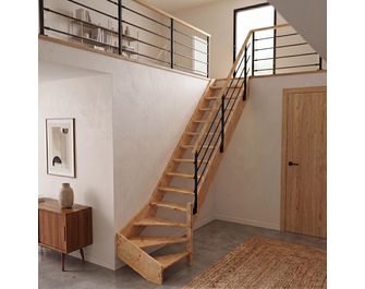 Escalier Aria quart tournant bas rampe Evan