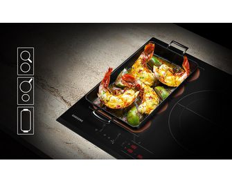 Table induction avec zone modulable noir 3 foyers Samsung NZ63B6056GK