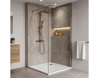 Receveur de douche carré résine MINERAL droit