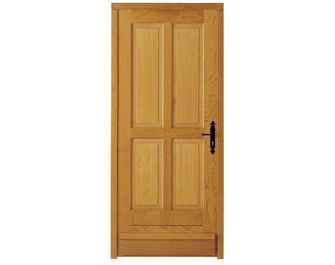 Porte de service bois exotique Adaptable recoupable pleine et ferrée