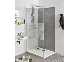 Receveur de douche carré résine MINERAL droit