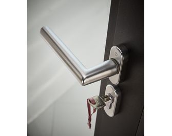 Porte d'entrée Adénora Aluminium avec vitrage Dépoli sur-mesure