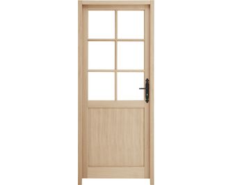 Bloc-porte chêne plaqué 6 vitrage ANDINE - Huisserie 72
