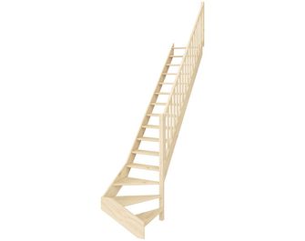 Escalier Kino bois quart tournant bas avec rampe