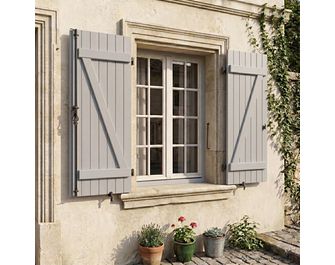 Volet battant Lorraine bois exotique sur-mesure
