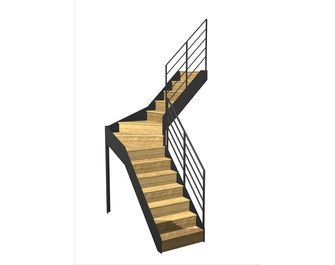 Escalier Esteban quart tournant intermédiaire rampe Fera