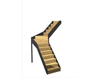 Escalier Esteban quart tournant intermédiaire sans rampe