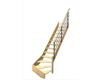 Escalier Aria quart tournant bas rampe Evan