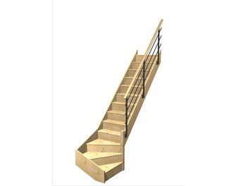 Escalier Faubourg quart tournant bas rampe Evan