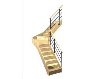 Escalier Faubourg quart tournant intermédiaire rampe Evan
