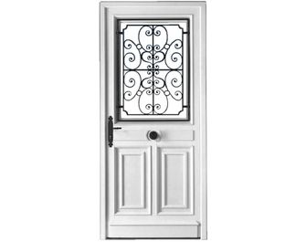 Porte d'entrée MANSART PVC à grille sur-mesure