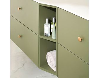 Meuble niche gain de place, complément sous-vasque, décor verni laqué FORMEO