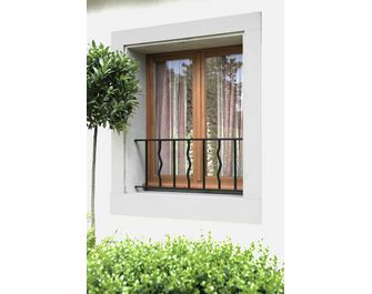 Appui de fenêtre Azur acier H. 40 cm main courante chêne doré