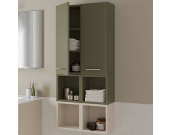 Meuble haut de salle de bains H.75 cm, 1 porte, décor naturel FORMEO
