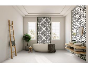 Carrelage décor HELIOS quart lys