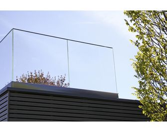 Balustrade intérieure Claire en verre, profilé gris