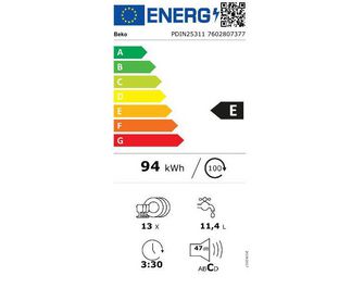 Lave-vaisselle full intégrable BEKO 47 dB L. 60cm