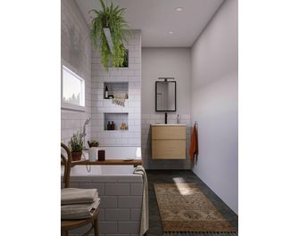 Ensemble meuble sous-vasque + plan résine 60 cm + 2 tiroirs PHOENIX