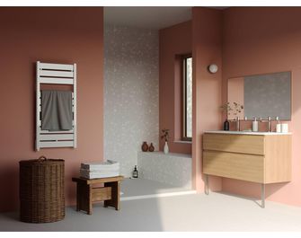 Ensemble meuble sous-vasque + plan résine double vasque 120 cm + 4 tiroirs PHOENIX