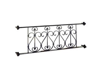 Appui de fenêtre Malesherbes acier H. 40 cm main courante bois exotique prépeint blanc