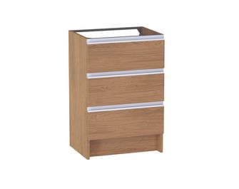 Meuble sous vasque reposant L.60 cm, 3 tiroirs, décor naturel FORMEO