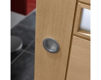 Poignée ronde chromée pour porte coulissante