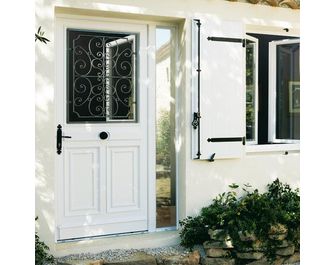 Porte d'entrée MANSART PVC à grille sur-mesure