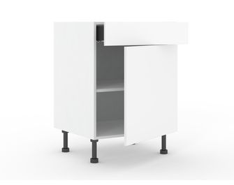 Meuble bas de rangement grande largeur 1 tiroir, 1 tablette, 1 porte