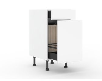 Meuble bas pain et bouteilles 1 porte extractible, 1 tiroir