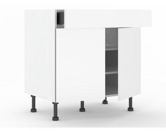 Meuble bas 2 portes 1 tiroir 2 tablettes