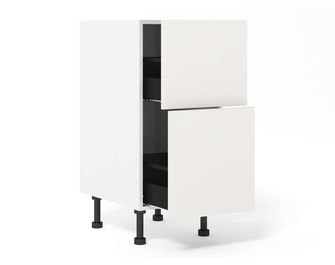 Meuble bas 2 tiroirs range-casseroles inégaux