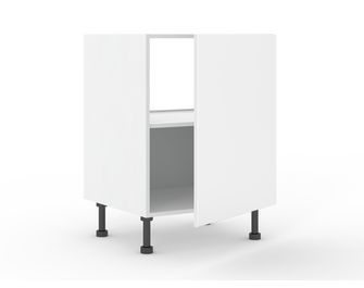 Meuble sous-évier 1 porte 1 tablette 1 fond alu